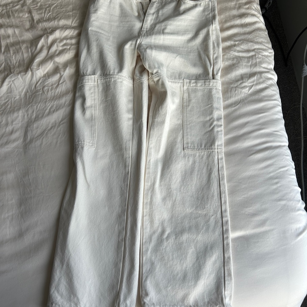 ONLY Cream Textured Pants